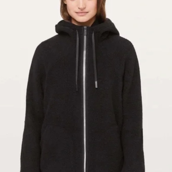 Lululemon So Sherpa Hooded Womens Jacket Black - Picture 1 of 9